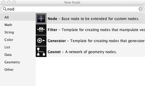 Selecting the node node.