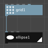 A grid node connected to an ellipse node