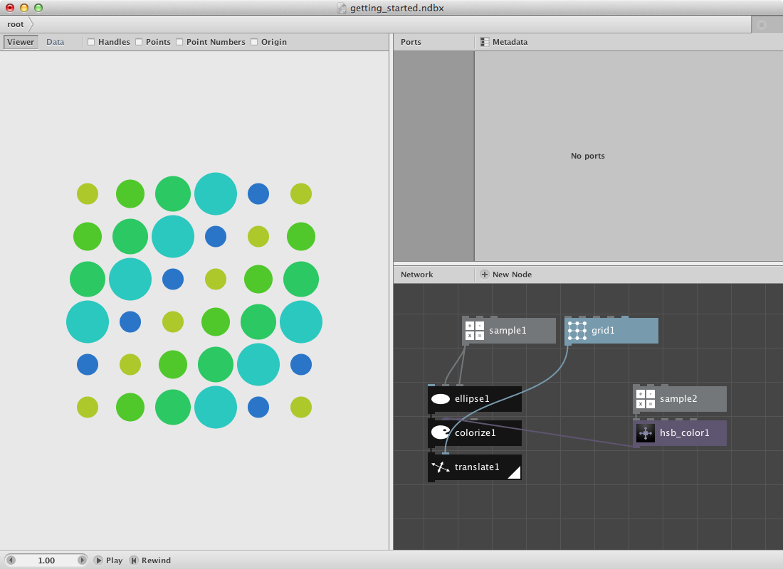 Ellipses with different sizes and colors